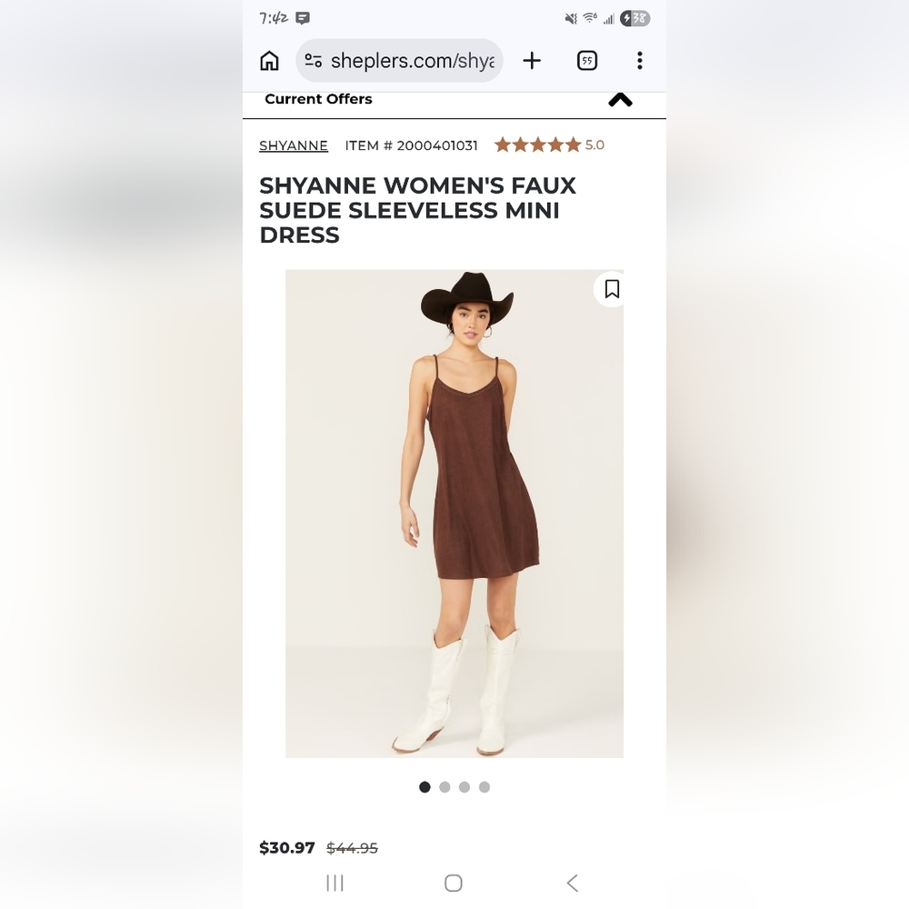 Shyanne Faux Suede Dress BNWT XL
